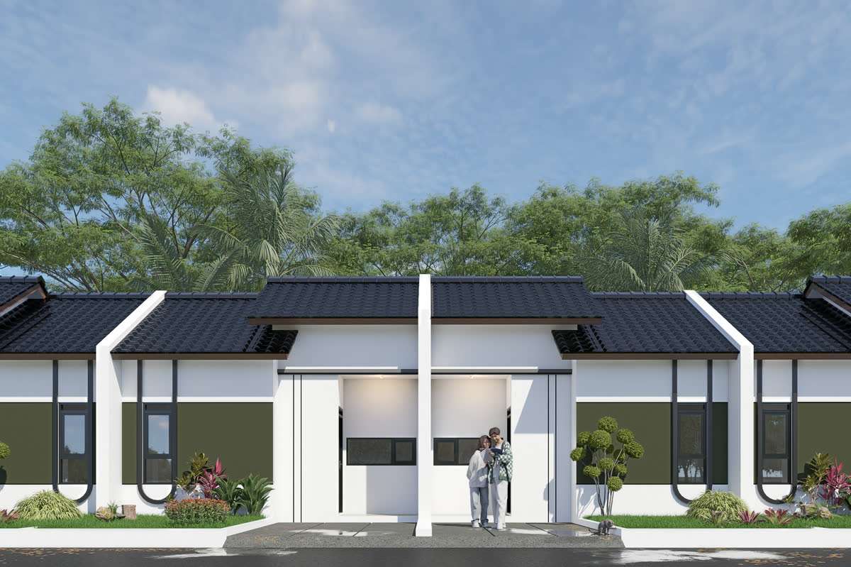 Tampak depan rumah subsidi tipe 30/60